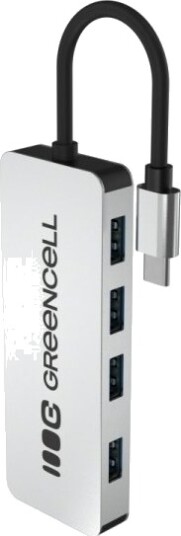 Greencell Basic Usb-C-Hub 4-I-1 (4×Usb-A 3.0) – Rask Overføring Opptil 5 Gb/S, I Aluminium Greencell Basic Usb-C-Hub 4-I-1 (4×Usb-A 3.0) – Rask Overføring Opptil 5 Gb/S, I Aluminium