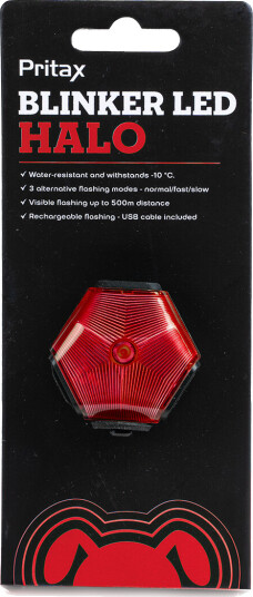 Pritax Blinkende LED-halo 5 cm rød - Refleksbelte for hund