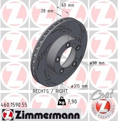 ZIMMERMANN 460.1590.55 Bremseskive