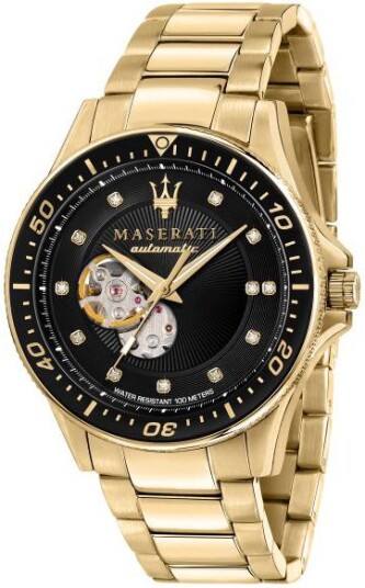 Maserati Herreklokke R8823140003 Sfida Sort/Gulltonet stål Ø44 mm