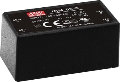 Mean Well Irm-05-15 5 W 85 264 V Svart Rohs Ite En/Ul/Iec 60950 25.4 Mm