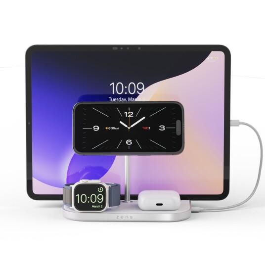 Zens 4-i-1 Trådløs Lader med 60W USB-C - Hvit