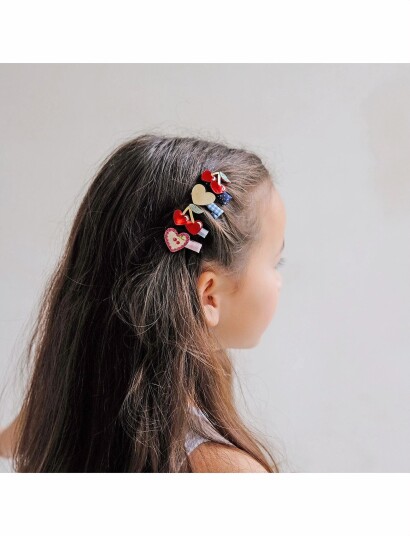 Mimi & Lula 8 Hair Clips Mini Red Cherries Mon Cheri Multi/patterned ONE SIZE Mimi & Lula 8 Hair Clips Mini Red Cherries Mon Cheri Multi/patterned ONE SIZE