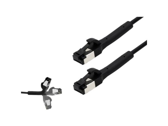 Bkl Electronic 144009 Rj45 Netværkskabel Patchkabel Cat 8.1 U/Ftp 0.25 M Sort 1 Stk