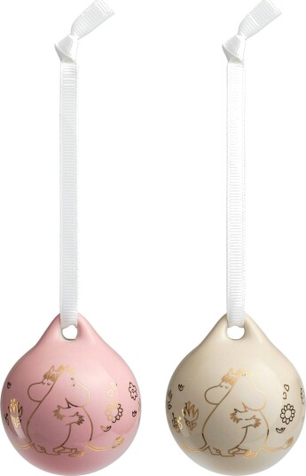Moomin Julekule 2-pk Kjærlighet, Gold / Rosa