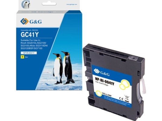 G&G G&G Blekkkompatibel Blekk / Blekk Med 405768 Gul 600S Np-Ri-0041Y For Ricoh Aficio Sg 3100 Sg 3110