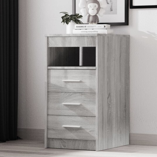 vidaXL Kommode grå sonoma 40x50x76 cm konstruert tre vidaXL Kommode grå sonoma 40x50x76 cm konstruert tre