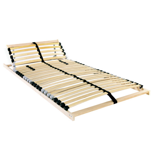  Seng med lameller med hodegjerde Brun 140 x 190 cm Massiv bøk