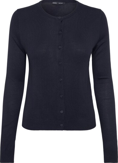 Mango Knitted Button Cardigan NAVY XS