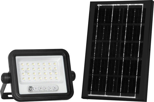V Tac 50W Solcelle LED lyskaster 700lm CCT 2000K 8000K batteriindikator sort utendørs