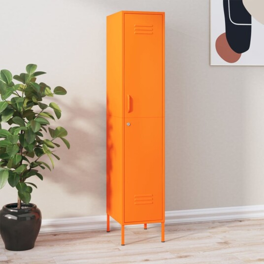 vidaXL Oppbevaringsskap oransje 35x46x180 cm stål