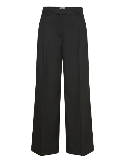 Monki High Waisted Wide Leg Twill Trousers - Black - 40