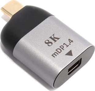 NÖRDIC USB C til Mini DisplayPort Adapter 8K i 60Hz Støtte for 3D og HDCP 1,4 og 2.2 10cm Aluminium Space Grey