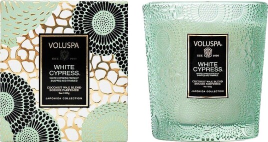 Voluspa White Cypress Classic Boxed Candle 60H