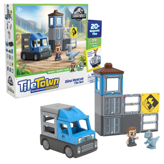 Tile Town Jurassic World Dino Rescue Magnetsett 20 Brikker Tile Town Jurassic World Dino Rescue Magnetsett 20 Brikker
