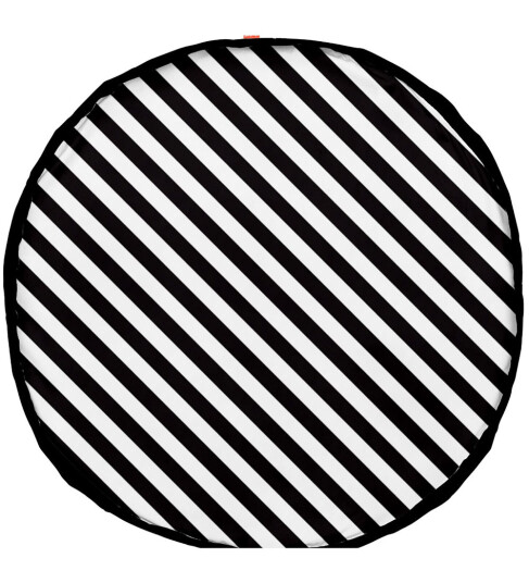 play&go  2-i-1 lekematte Stripes black ⌀ 140 cm
