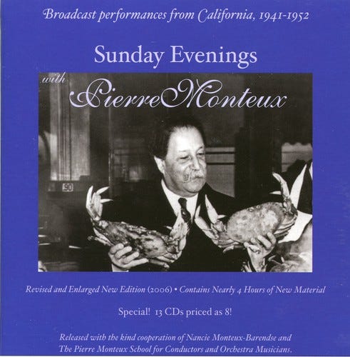 Pierre Monteux Boris Blinder Dorothy Warenskjold Lili Kraus Naoum Blinder Shura Cherkassky Solomon Cutner William Kapell Franco Alfano Otto Nicolai  Sunday Evenings With Pierre Monteaux  CD
