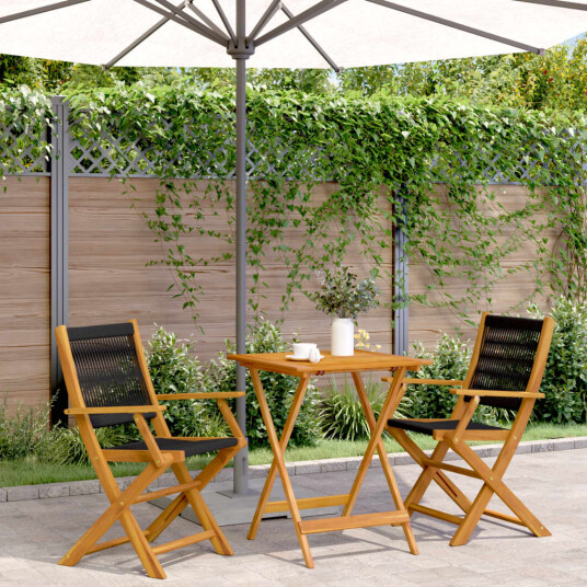  Bistrosett 3 deler svart polypropylen og heltre 3281805
