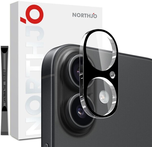 NORTHJO iPhone 17 Herdet Kameralinse GlasSvart NORTHJO iPhone 17 Herdet Kameralinse GlasSvart