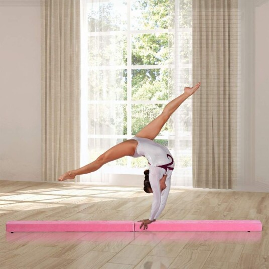 Sammenleggbar rosa balansebjelke 210 cm for gymnastikk Sammenleggbar rosa balansebjelke 210 cm for gymnastikk