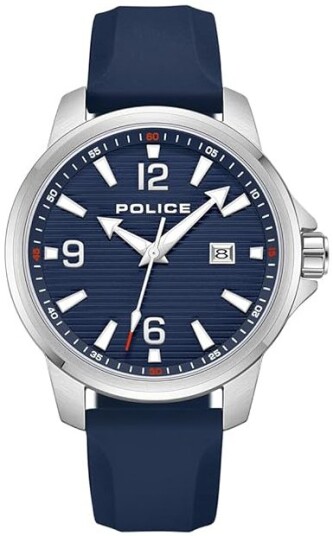 Police Herreklokke PEWJN0020901 Mensor Blå/Gummi Ø44 mm