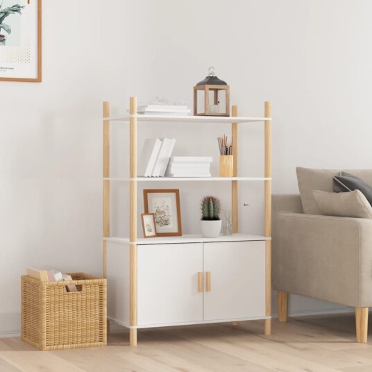 vidaXL Highboard hvit 80x40x121 cm konstruert tre