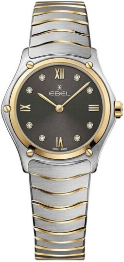 Ebel Dameklokke 1216419A Classic Sort/18 karat gult gull Ø29 mm