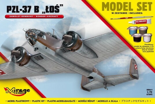 Mirage PZL-37B Polsk bombefly byggesett 1:72