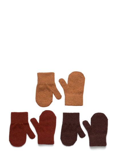mikk-line Magic Mittens 3 Pack - Brown - 0-2Y mikk-line Magic Mittens 3 Pack - Brown - 0-2Y