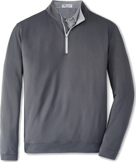 Peter Millar Perth Performance Quarter Zip Grå Golfgenser herre Iron Small