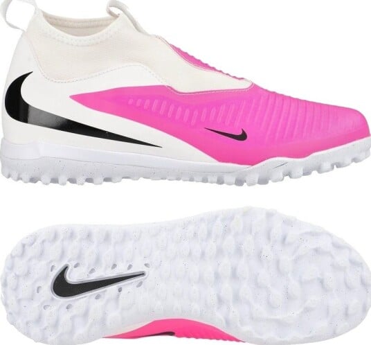 Nike Phantom 6 Academy High Cut Tf Breakout   Hvit/svart/rosa Barn   Turf (Tf) størrelse 35½