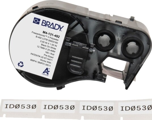 Brady Freezerbondz Polyester Matt Permanent Aggressivt Akryllim 81 Micron Svart På Hvitt 12.7 X 25.4 Mm 180 EtikettEr 1 RullEr X 180 Kontinuerlig Etikettkassett Med Bånd For Brady Bmp41 Bmp51 Bmp53 M410 M510 M511 Brady Freezerbondz Polyester Matt Permanent Aggressivt Akryllim 81 Micron Svart På Hvitt 12.7 X 25.4 Mm 180 EtikettEr 1 RullEr X 180 Kontinuerlig Etikettkassett Med Bånd For Brady Bmp41 Bmp51 Bmp53 M410 M510 M511