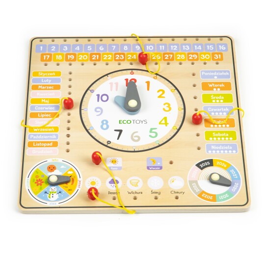 Tre manipulative tavle kalender klokke ECOTOYS Tre manipulative tavle kalender klokke ECOTOYS