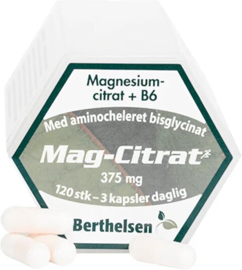 Berthelsen Mag-Citrat 375 mg 120 stk Mineraler Berthelsen Mag-Citrat 375 mg 120 stk Mineraler