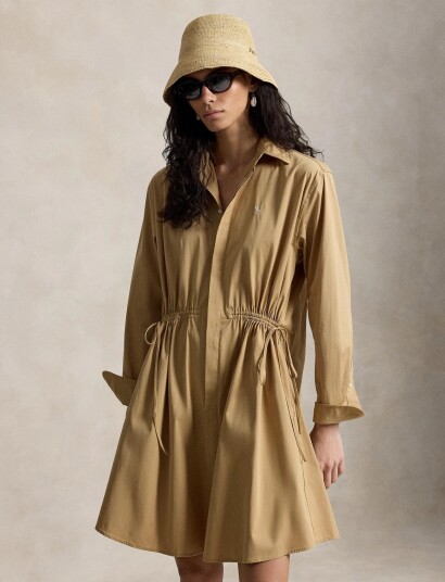 Polo Ralph Lauren 80/2 Mw Ctn Pw Wvn Dresses   Brown   40