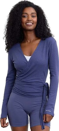 Run & Relax Wrap Sweater Dame Washed Blue S Run & Relax Wrap Sweater Dame Washed Blue S
