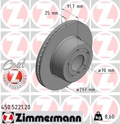 Bremseskive ZIMMERMANN 450.5221.20