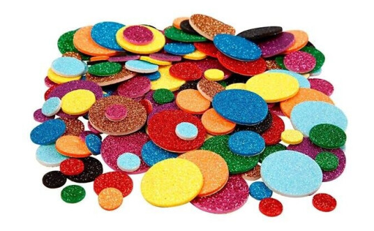Creativ Company Foam Shapes Glitter Circles 150pcs.