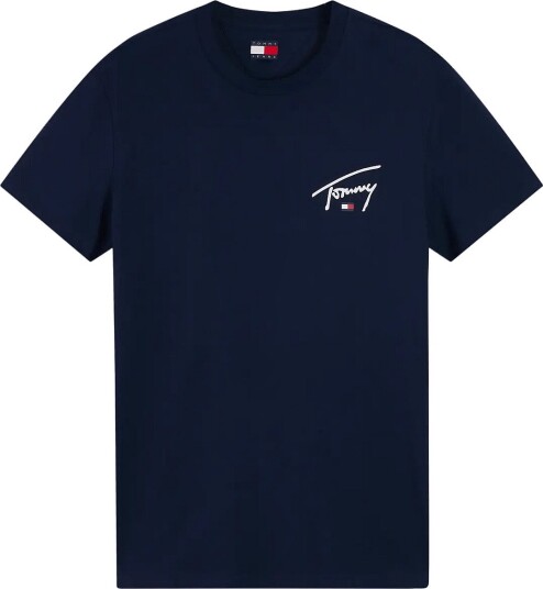 Tommy Jeans Tjm Slim Signature Chest Tee Ext Navy S