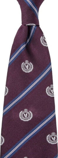 Rebeloup Reppstripe Crest Silk Tie Burgunder ONE SIZE Rebeloup Reppstripe Crest Silk Tie Burgunder ONE SIZE