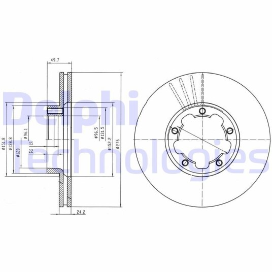 Bremseskive DELPHI BG4173 Bremseskive DELPHI BG4173