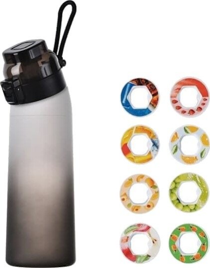 Vannflaske Air Up 700ml 8 Smakskapsler Sukkerfri & Smakfull Gradientflaske Perfekt for Utendørsbruk og Trening Gradient svart Gradient sv