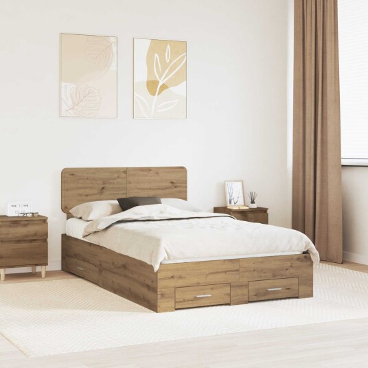 Sengestamme med skuff Artisan Eik 120 x 200 cm Konstruert tre