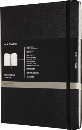 Notesbog Moleskin Pro Linjeret Sort 190X250mm