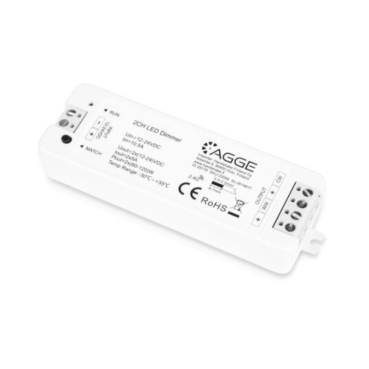 Driver for LED stripe AGGE CCT Colour Controller RF 2,4 GHz Kun driver Driver for LED stripe AGGE CCT Colour Controller RF 2,4 GHz Kun driver