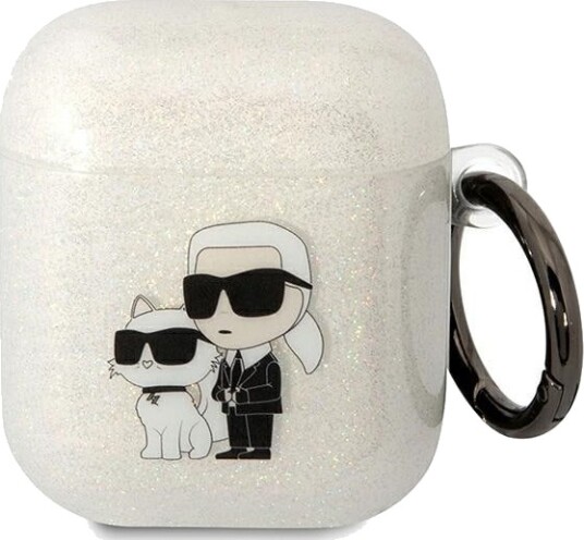 Karl Lagerfeld Karl Lagerfeld Kla2hnkctgt Airpods 1/2 Deksel Gjennomsiktig Glimmer Karl&Amp Choupette