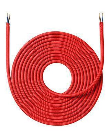 Nielsen stoffledning 4m 2x0,75mm² Rød dekorativ Nielsen stoffledning 4m 2x0,75mm² Rød dekorativ