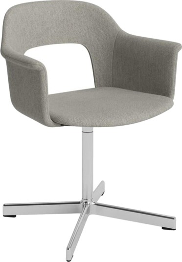 Hay Layout 234 Spisestol med Armlener og Svingbar Torv Lys Grå/ Aluminium