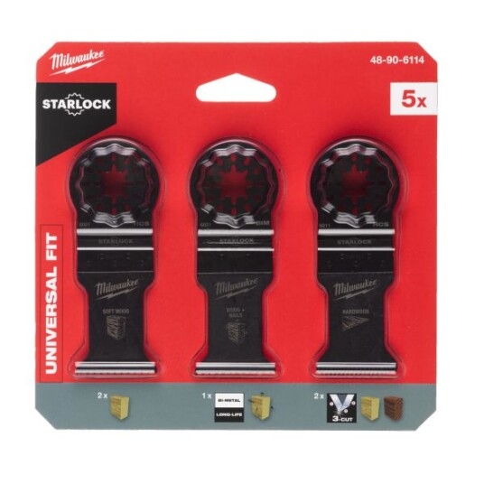 Milwaukee 48906114 Sagbladsett 5 deler for Stikksag - Bimetall & tre
