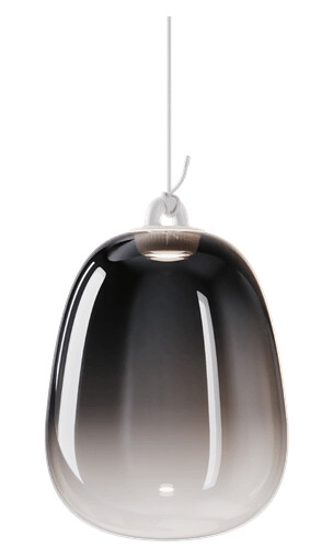 Lodes Oblò Taklampe Stor 2700K Glossy Smoke/ Hvit